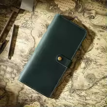 Genuine Leather Long Bifold Wallet